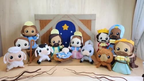 Kit Presépio Natalino Sagrada Família- 12 Peças* Chamar Chat