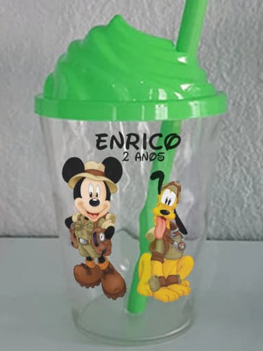 Copo Tampa Chantilly Personalizado Mickey Safari