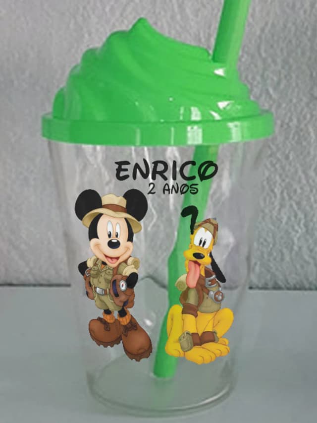 Copo Tampa Chantilly Personalizado Mickey Safari