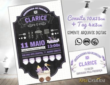 Convite Digital C/tag Chá de Bebê com Churrasco