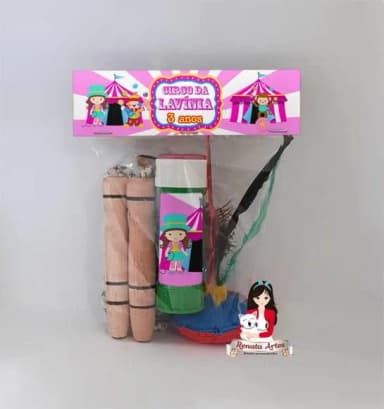Kit Lembrancinha com Bolha de Sabão Circo Rosa