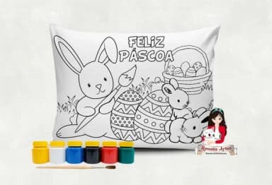 Almofada com Tinta para Colorir Pascoa 2