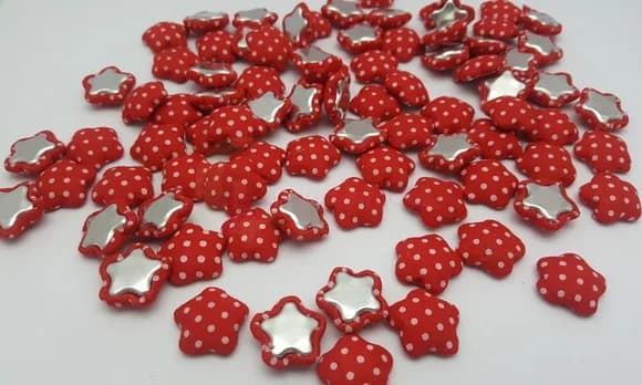 Aplique de Estrela Vermelha com 1,6cm - pacotes c/30 unidade
