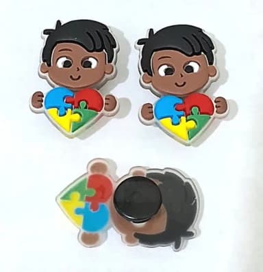Pins P/crocs Menino Símbolo Autismo - 6 Peças