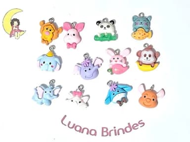 Pingentes Disney de Resina 2cm Pacote C/10 Unidades Variados