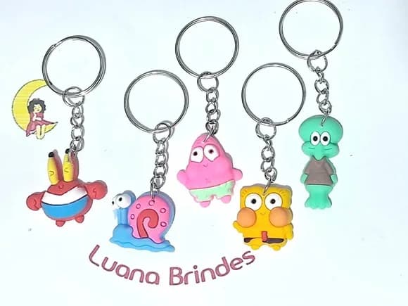 Chaveiro Bob Esponja 3d Pacotes com 15 Unidades