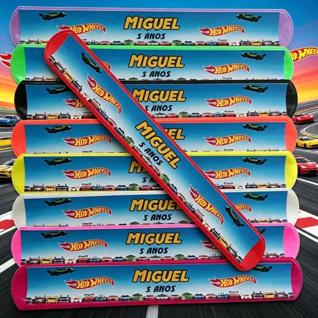 Pulseira Bate e Enrola Personalizada da Hot Wheels