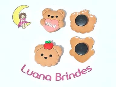 Pins de Crocs Ursinho Emborrachado Pacote com 6 Unidades