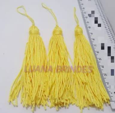 Pingente Tassel de Seda Amarela Pct 10 Unidades