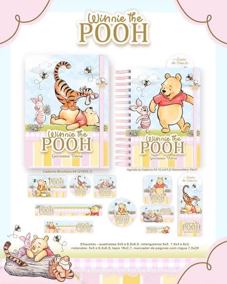 Caderno + Etiquetas + Tag Personalizada + Lápis