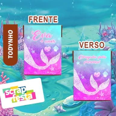Adesivo Toddynho Personalizado Festa Sereia Aquarela