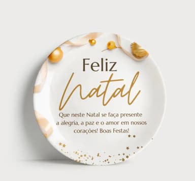 Prato Decorativo de Natal: Mensagem de Amor e Paz