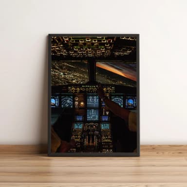 Quadro Cabine de Avião de Noite 65