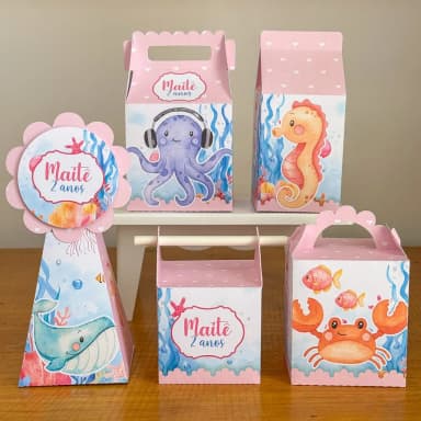 PEGUE E MONTE - Kit Festa FUNDO DO MAR - Decoração de Festa | Lembrancinhas | Aniversário | Personalizados