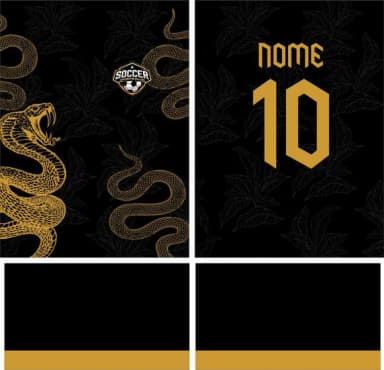 Arte Vetor Camisa Interclasse Serpentes Dourada Mod-139