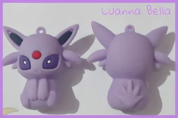 Pingente Pokémon Espeon de Borracha 5cm - Pct c/2 Unid
