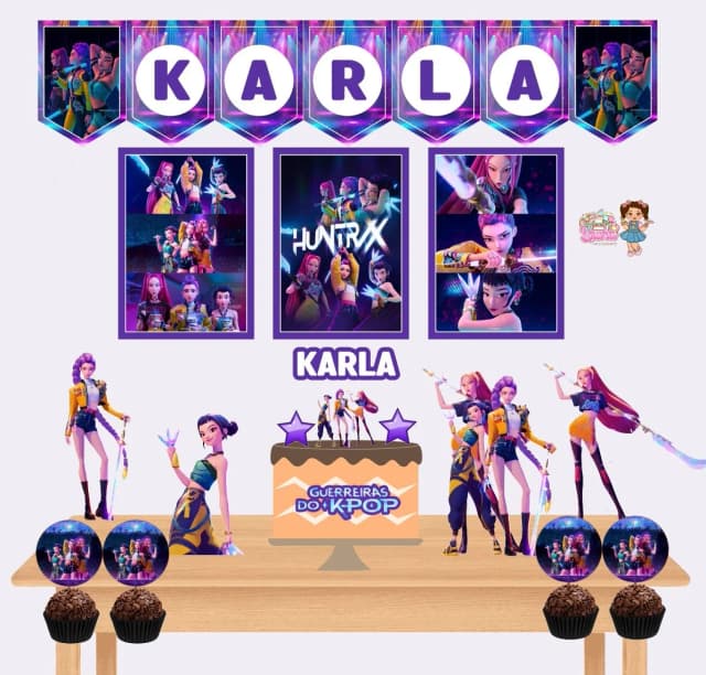 Kit Festa Só Um Bolinho K POP - Decoração de Festa