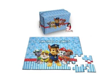 Necessaire Box com Quebra Cabeças Patrulha Canina
