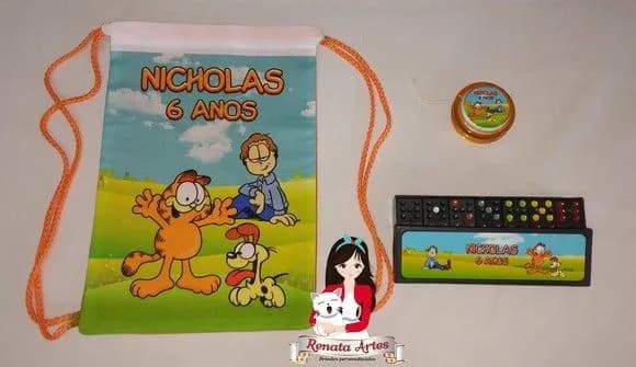 Mini Kit Jogos na Mochila Garfield