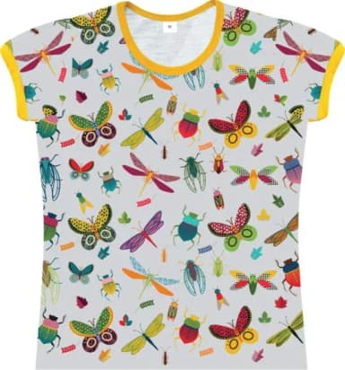 Camiseta Infantil Feminina Insetos