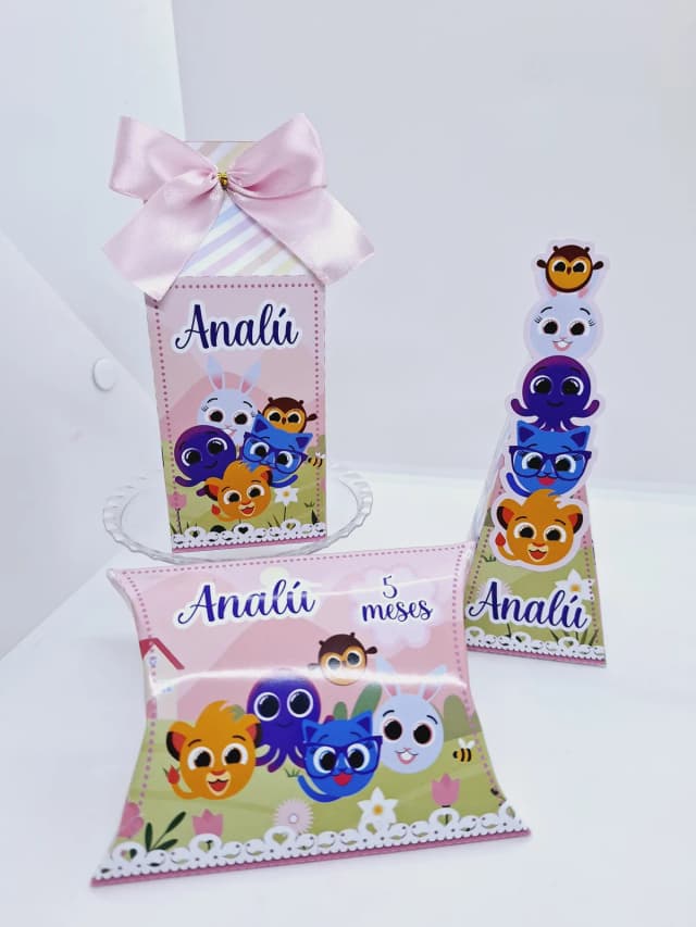 PEGUE E MONTE - Kit Festa BOLOFOFOS ROSA - Decoração de Festa - Caixinhas Personalizadas