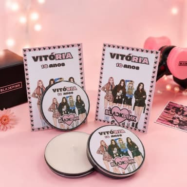 60 unidades de Vela Aromática na latinha Personalizada, BlackPink- Eventos, Festas, Brindes, fazemos qualquer tema