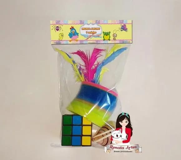 Kit Brinquedos Retrô Tema Galinha Pintadinha Candy Color