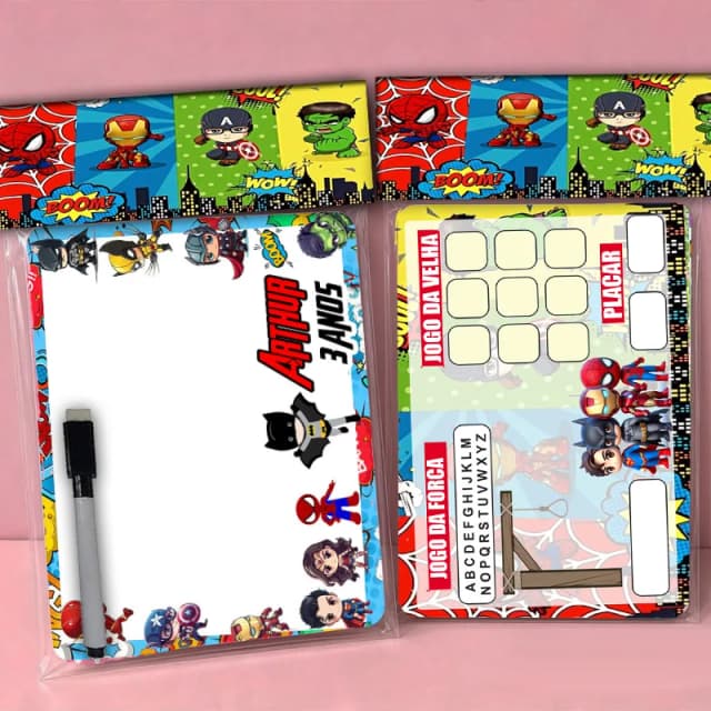 Lousa Magica Personalizada lembrancinhas Super Heróis Baby