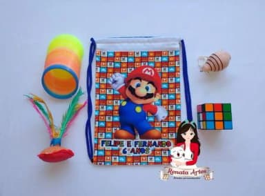 Mochila Brinquedos Retrô Tema Super Mario Bross 2