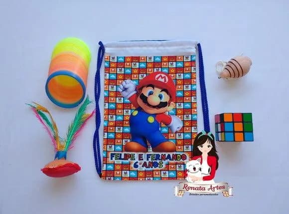 Mochila Brinquedos Retrô Tema Super Mario Bross 2