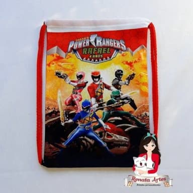 Mochila de Tecido Personalizada Power Rangers Dino Charge