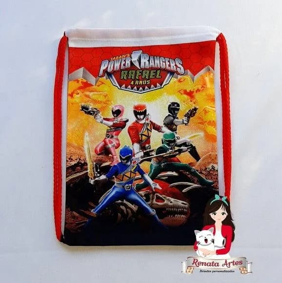 Mochila de Tecido Personalizada Power Rangers Dino Charge