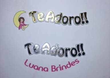 Plaquinhas te Adoro de Acrílico Injetado Pct C/5 Unidades