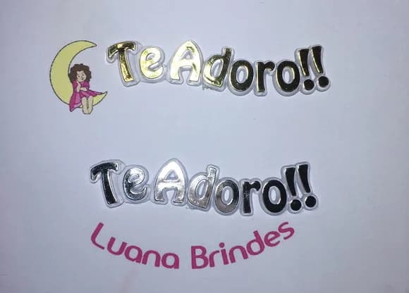 Plaquinhas te Adoro de Acrílico Injetado Pct C/5 Unidades