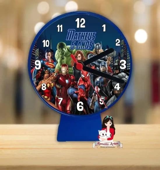 Relógio de Mesa Super Herois