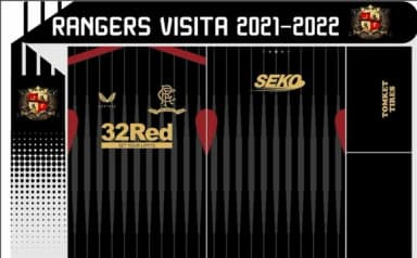Vetor Da Camisa Rangers Visita 2021-2022