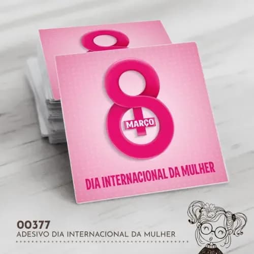 Adesivo Quadrado Dia Internacional Mulher - 00377