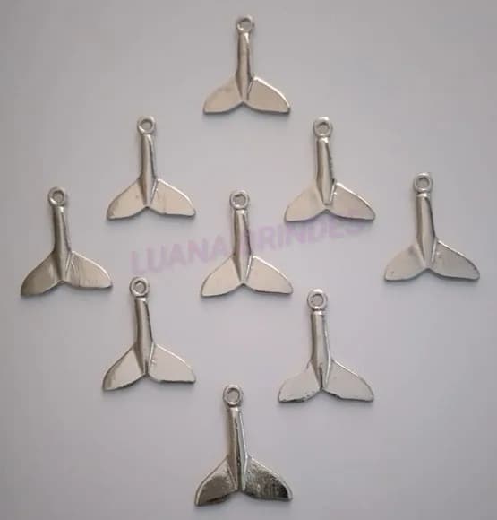 Pingente Calda de Sereia de Metal Prateado-pct c/15 unid