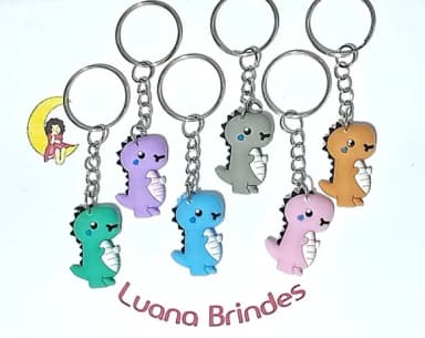 Chaveiro Dinossauro Emborrachado Pacote C/6 Unidades