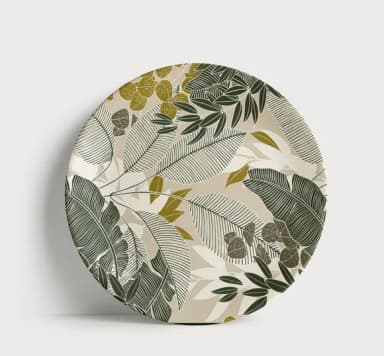 Prato Decorativo Tropical Elegante 21 cm - Mesa ou Parede