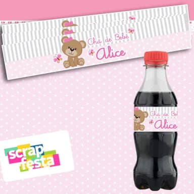 Adesivo Personalizado Rótulo Minicoca 19,5x3,5 Chá de Menina