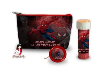 Necessaire com Ioiô e Bolhas de Sabão Homem Aranha