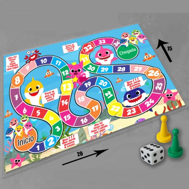 Jogo de Tabuleiro Personalizado do Baby Shark