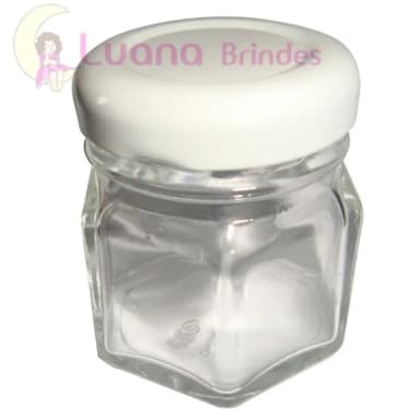 Potes de Vidro Sextavado Cristal 40ml Pct 2 Unidades