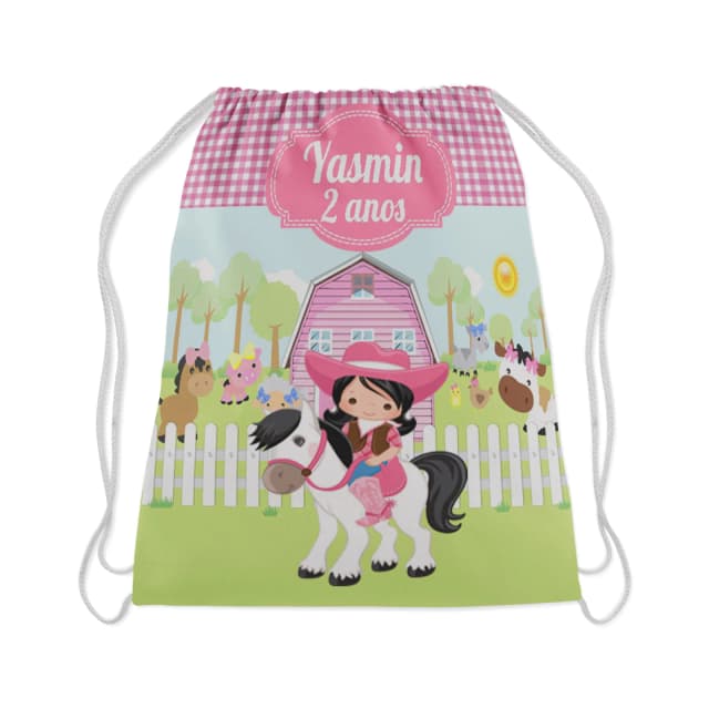Mochilinha Personalizada para lembrancinhas Fazendinha