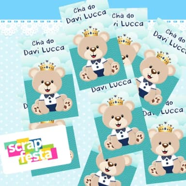 Adesivo Personalizado Retangular 4x7 Chá de Menino