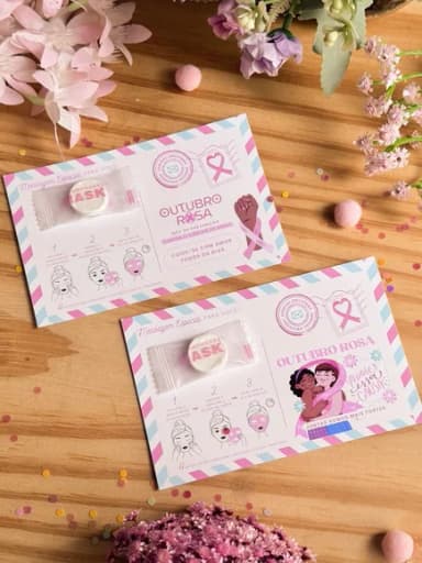Card com Máscara Facial Outubro Rosa