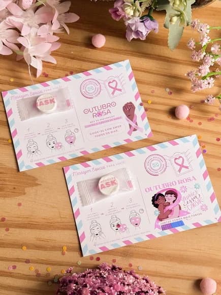 Card com Máscara Facial Outubro Rosa