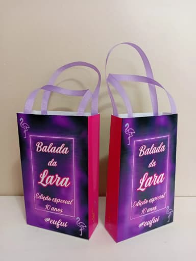 Sacolinhas Personalizadas Neon para Lembrancinhas