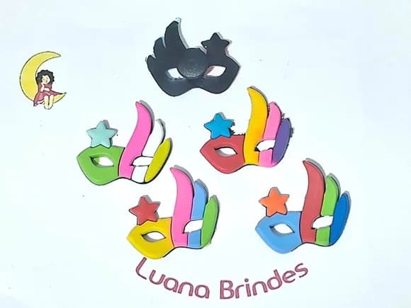 Pins para Sandália Mascara Carnaval Emborrachado 5 Peças